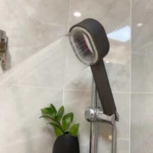 Ionic Shower Filter mounted on a shower head in a Muscat home