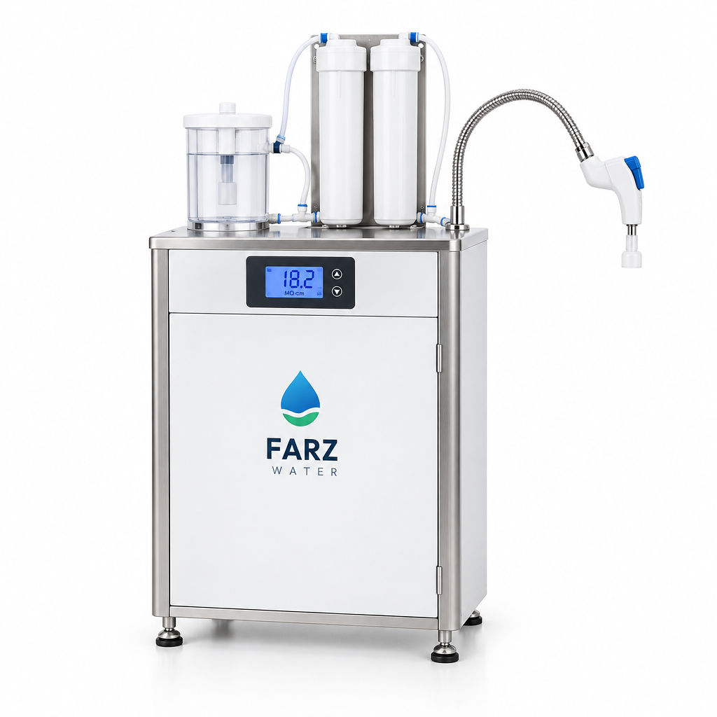 Laboratory Water Purification System producing Type I 18.2 megohm ultrapure water from FARZ Water Oman