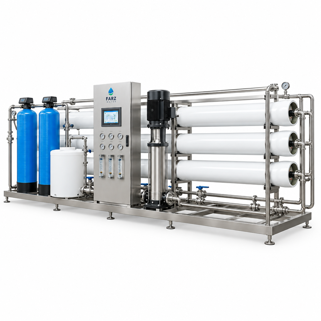 Membrane RO Purifier Plant with 160-element industrial RO array from FARZ Water Oman