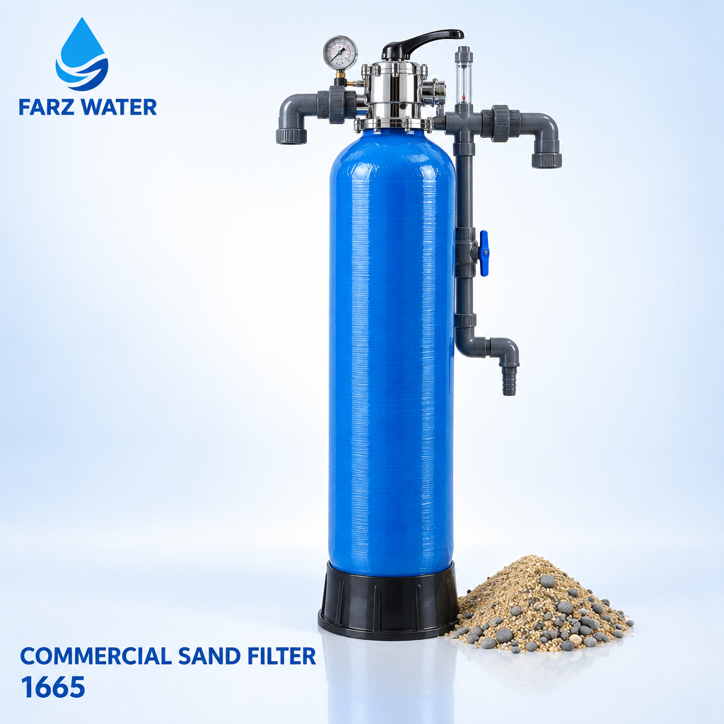 Sand filter Oman - commercial 1665 FRP multimedia filter with backwash valve from FARZ Water