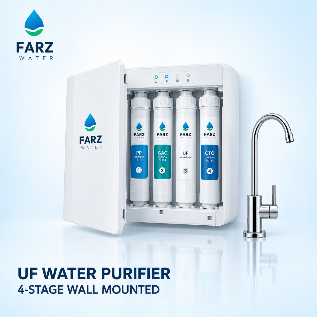 UF water purifier Oman - 4 stage wall mounted ultrafiltration unit from FARZ Water