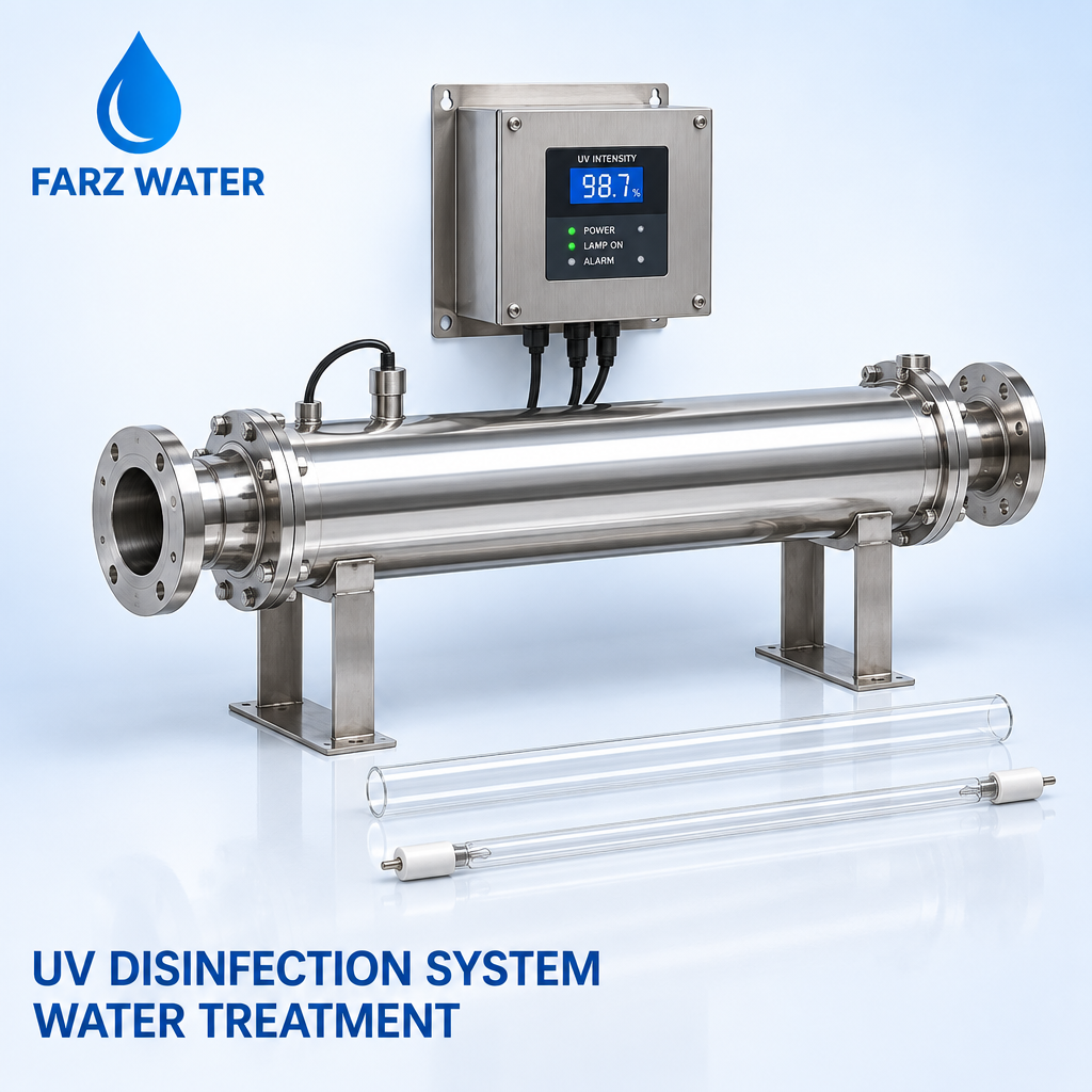 UV disinfection system Oman - stainless steel ultraviolet water treatment chamber by FARZ Water