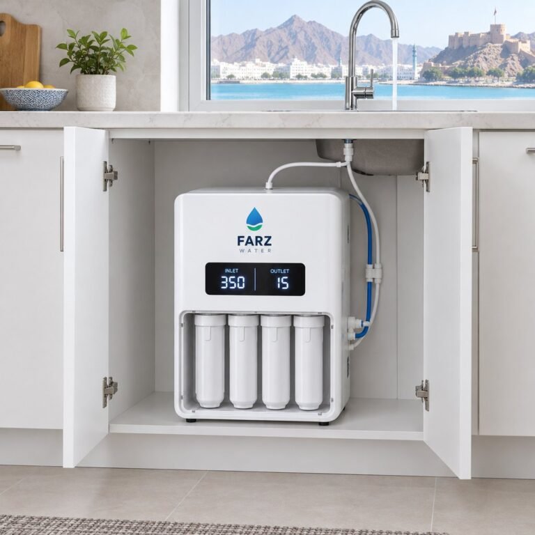 800 GPD Fast-Flow RO System with TDS display under a sink in Oman – Farz Water