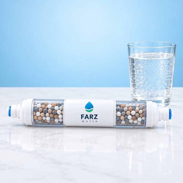 Inline Alkaline Mineral Cartridge with mineral beads for RO systems – Farz Water Oman