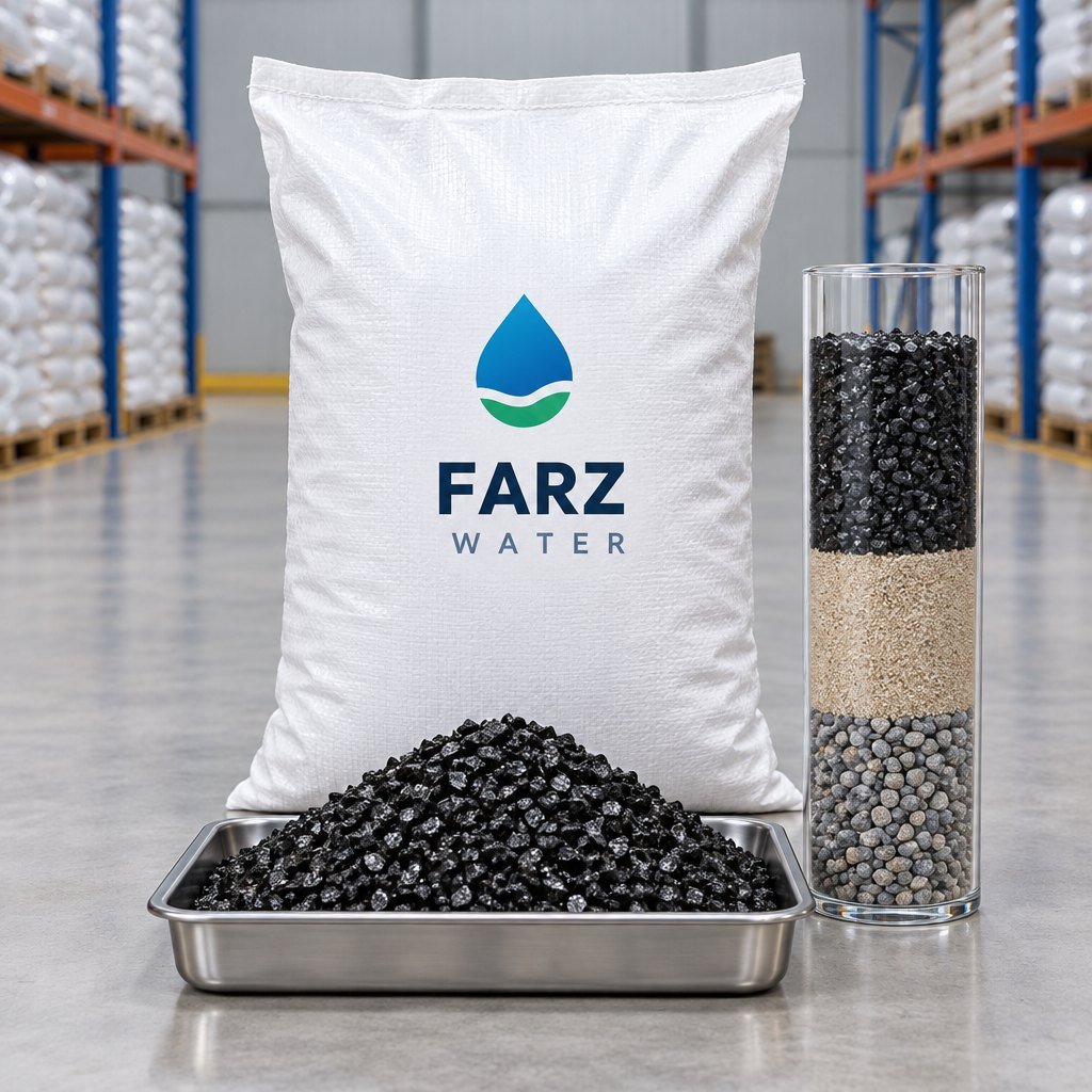 Anthracite Filter Media 25 kg bag with black anthracite granules – Farz Water Oman