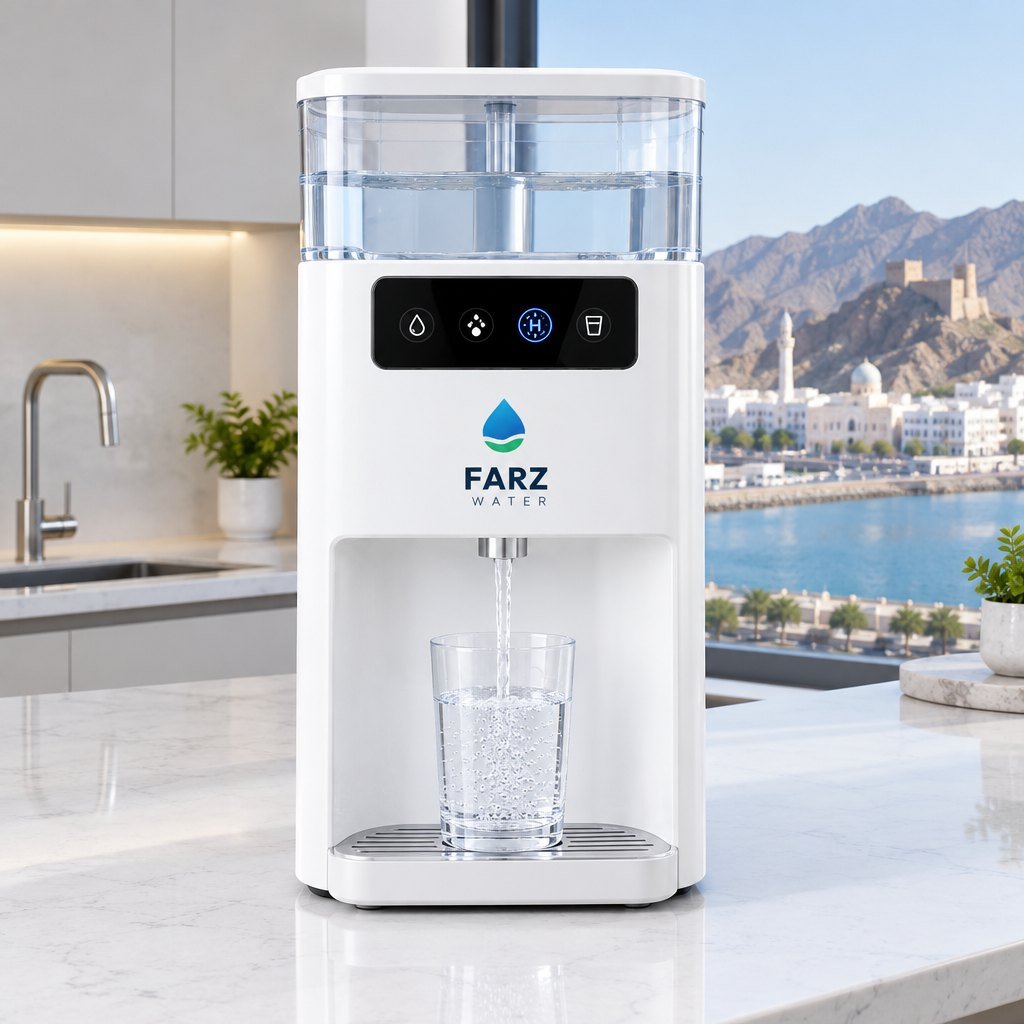 Countertop Hydrogen-Rich RO System on a kitchen counter in Muscat, Oman – Farz Water