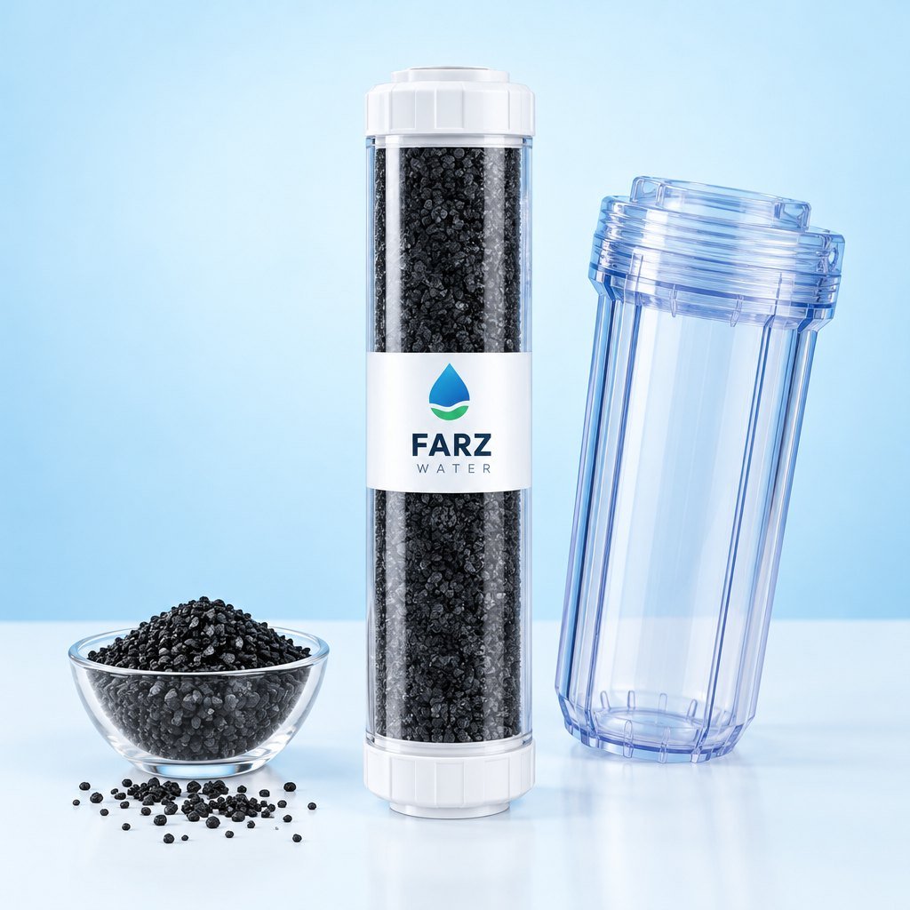 GAC Carbon Filter Cartridge 10 inch with coconut shell carbon granules – Farz Water Oman