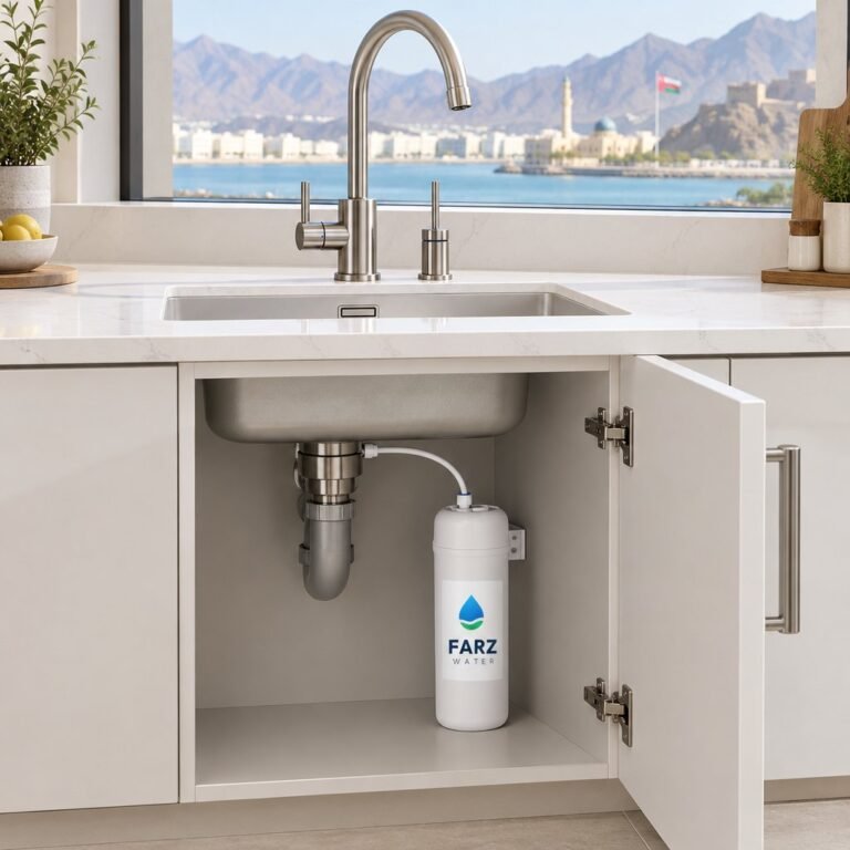 Kitchen Tap Filter with 3-way mixer tap and under-sink cartridge in Muscat, Oman – Farz Water