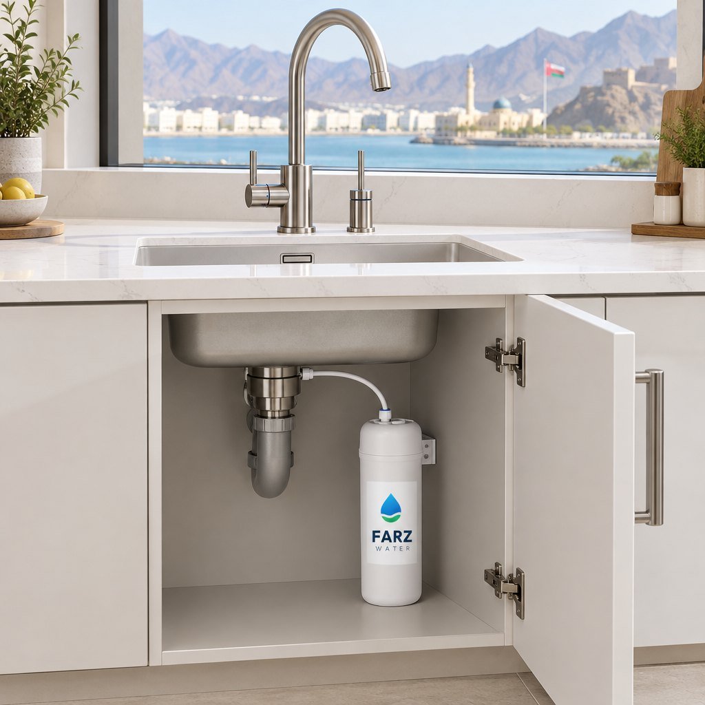 Kitchen Tap Filter with 3-way mixer tap and under-sink cartridge in Muscat, Oman – Farz Water