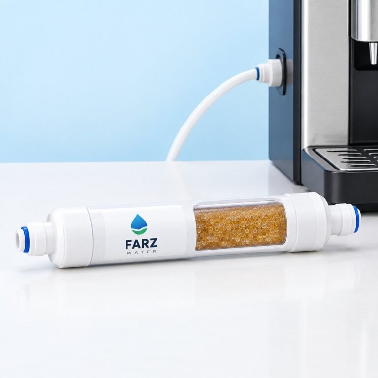Inline Resin Softening Cartridge with ion exchange resin beads – Farz Water Oman