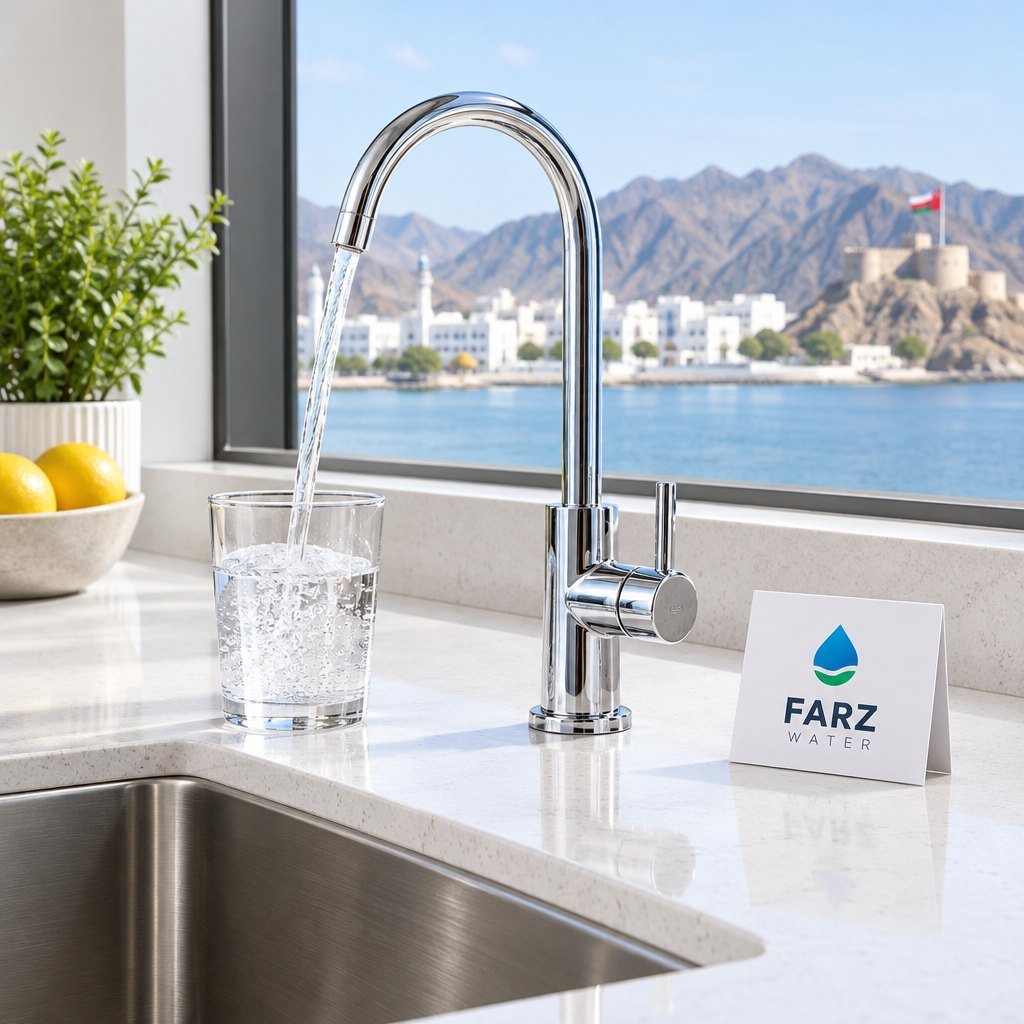 RO Faucet Chrome drinking water tap on a kitchen counter in Muscat, Oman – Farz Water