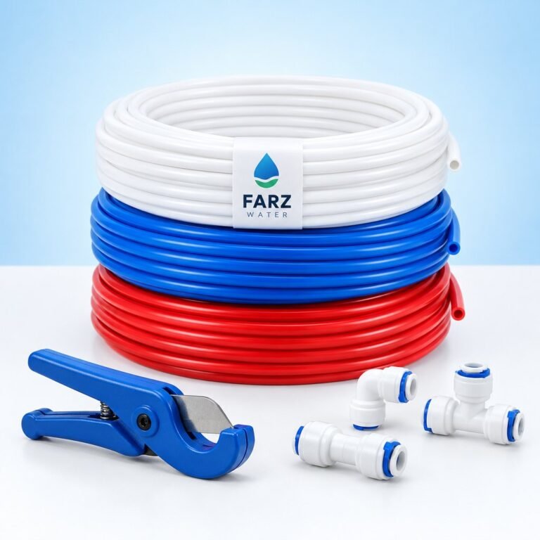 RO Tubing 1/4 inch roll in white, blue and red – Farz Water Oman