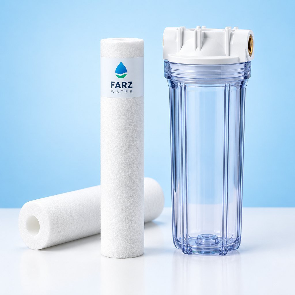 Sediment Filter Cartridge 5 Micron 10 inch with clear housing – Farz Water Oman