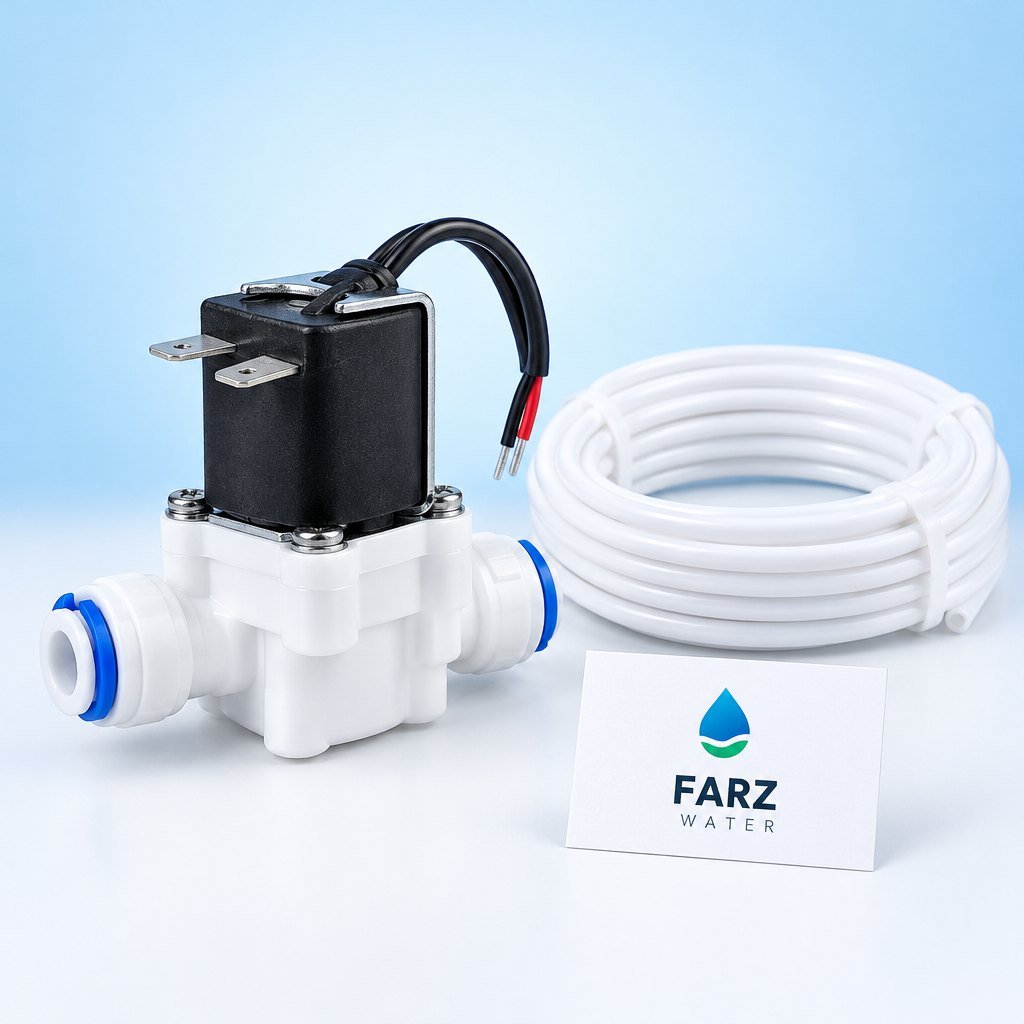 Solenoid Valve for RO 24V with push-fit ports – Farz Water Oman