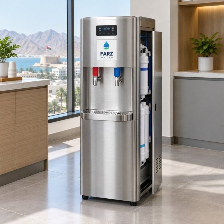 Stainless Steel Water Dispenser with RO in an office in Muscat, Oman – Farz Water