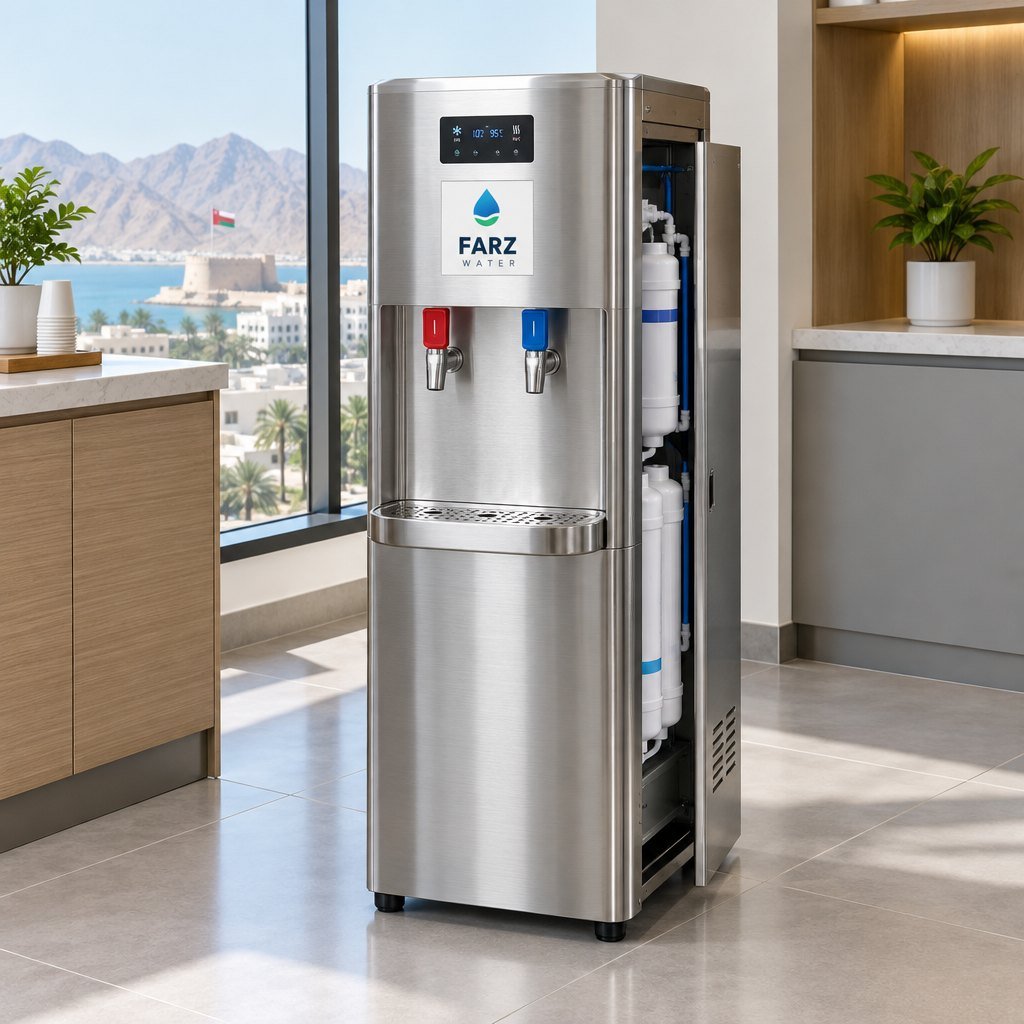 Stainless Steel Water Dispenser with RO in an office in Muscat, Oman – Farz Water