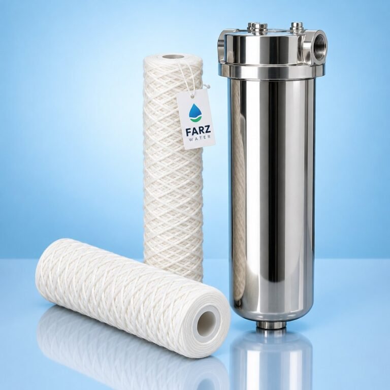 String Wound Filter Cartridge with stainless steel housing – Farz Water Oman