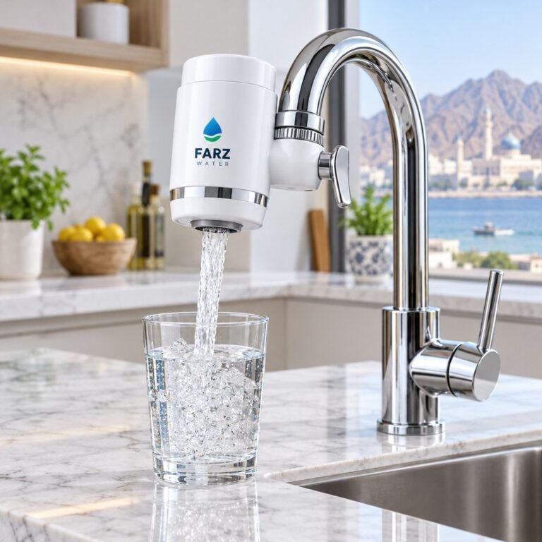 Tap Water Filter faucet mount on a kitchen tap in Muscat, Oman – Farz Water