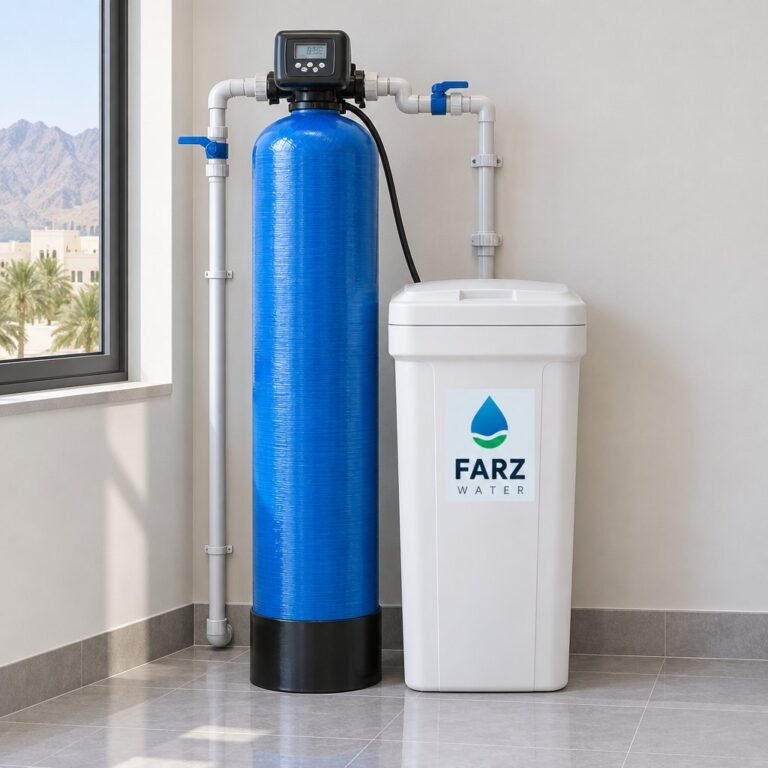 Water Softener 1054 with brine tank installed in a villa in Oman – Farz Water